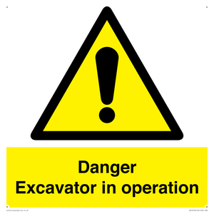 Danger Excavator in operation